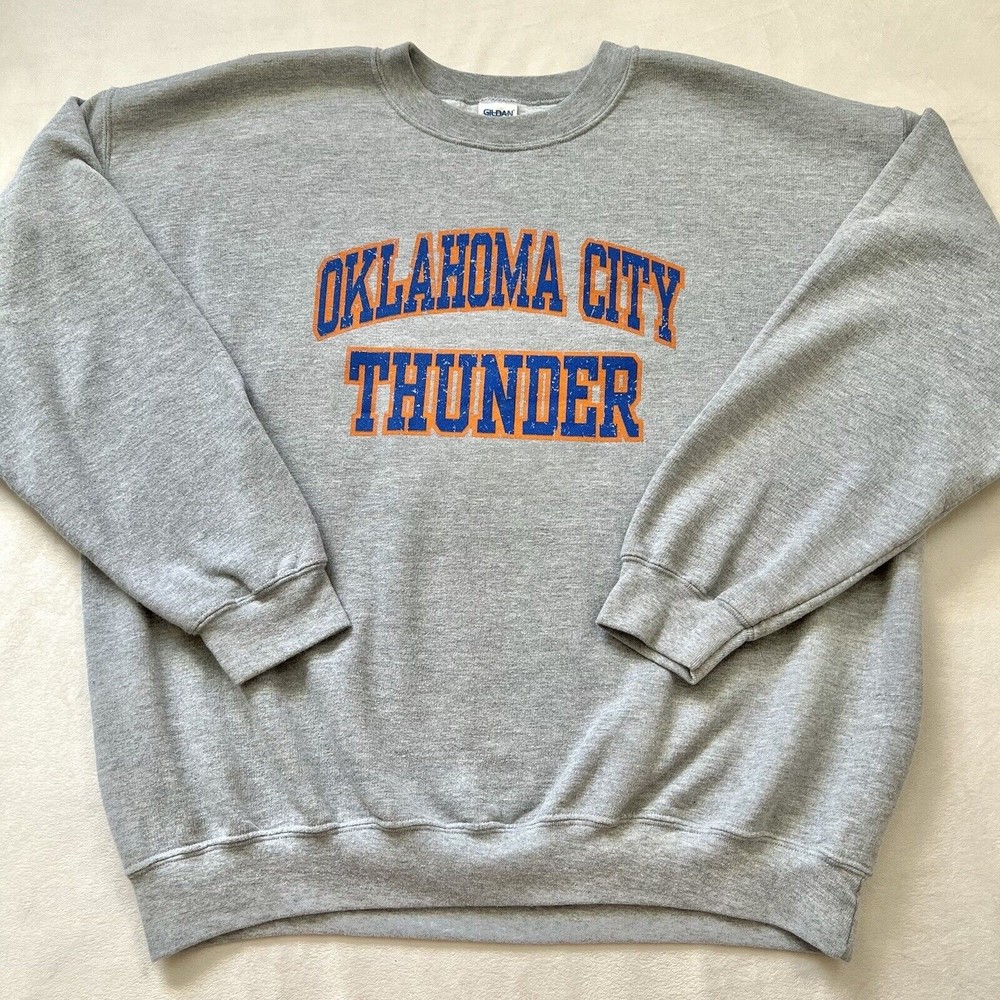 Men’s XL Oklahoma City Thunder NBA Graphic Crew Neck Pullover Sweatshirt Grey